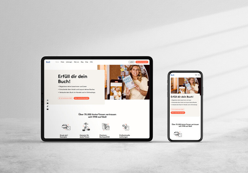 Books on Demand TYPO3 Relaunch – entrados Selfpublishing-Plattform